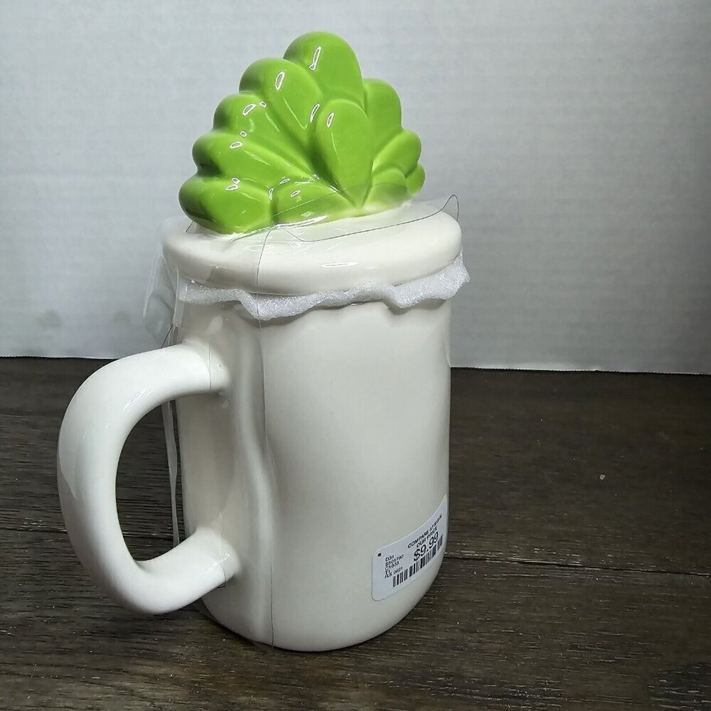 NWT Rae Dunn Artisan Plant A Kiss Mug Succulent Figural Topper 2021 - Picture 3 of 8